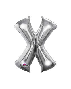 Globos Plateados Letra X - metalizado 86cm (DTO. NO ACUMULABLE)