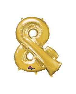 Globos Dorados Letra &amp; - metalizado 86cm (DTO. NO ACUMULABLE)
