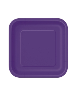 Platos 17,5cm Cuadrado Morado Oscuro Carton ***OFERTA DTO NO ACUMULABLE