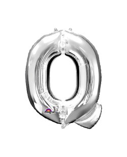 MINI AUTO-INFLABLE LETRA Q PLATA - Aluminio 40cm (DTO. NO ACUMULABLE)