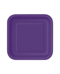 Platos 22,5cm Cuadrado Morado Oscuro Carton ***OFERTA DTO NO ACUMULABLE