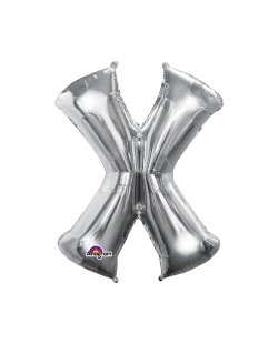 MINI AUTO-INFLABLE LETRA X PLATA - Aluminio 40cm (DTO. NO ACUMULABLE)