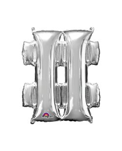 MINI AUTO-INFLABLE LETRA # PLATA - Aluminio 40cm (DTO. NO ACUMULABLE)