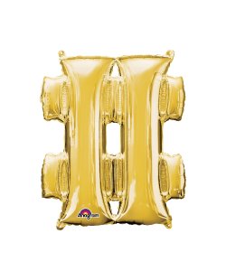 MINI AUTO-INFLABLE LETRA # ORO - Aluminio 40cm (DTO. NO ACUMULABLE)