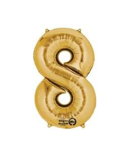 Mini Auto-Inflable Numero 8 Oro ***OFERTA DTO NO ACUMULABLE