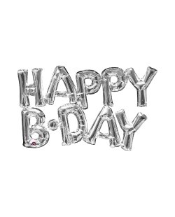 FORMA FRASE "HAPPY BDAY" PLATA FOIL