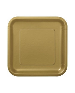 Platos 17,5cm Cuadrado Oro Carton ***OFERTA DTO NO ACUMULABLE