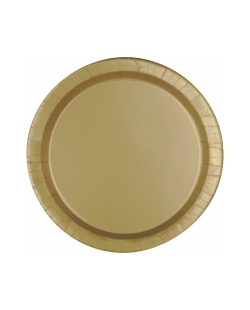 Platos 17,5cm Redondo Oro Carton ***OFERTA DTO NO ACUMULABLE