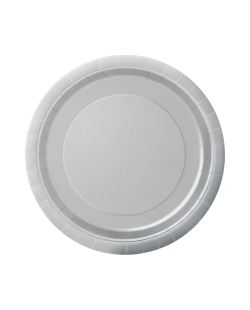 Platos 17,5cm Redondo Plata Carton ***OFERTA DTO NO ACUMULABLE