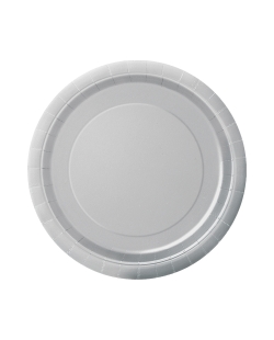 Platos 22,5cm Redondo Plata Carton ***OFERTA DTO NO ACUMULABLE