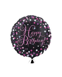 Globos Felíz Cumpleaños Celebración Rosa - Aluminio 45cm