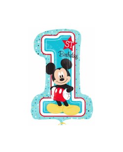 Globos Superforma Primer Cumpleaños Mickey Mouse - Metalizado 71cm
