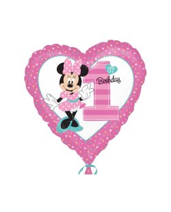 Globo Primer Cumpleaños Minnie Mouse Metalizado - Metalizado 45cm