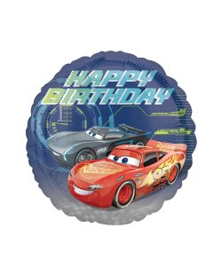 Globos Cars Feliz Cumpleaños - Metalizado 45cm