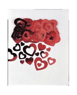 CONFETI CORAZONES ROJOS HUECOS 