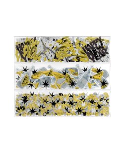 Confetti Met Pkg 3: New Yer Oro/Negro/Plata C 
