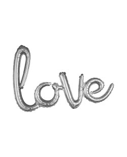 Love Script Phrase Plata 31/78cm x 21/53cm