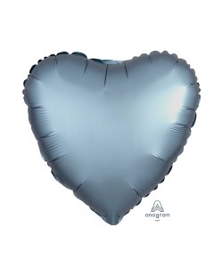 Globo Corazón color metal azulado satinado - Metalizado 45cm