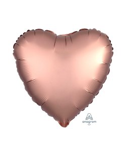 Globos Rosa Bronce Satinado Corazón Lujoso - Aluminio 18''