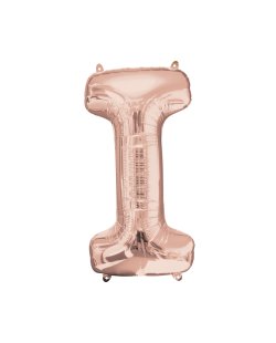 Mini Auto-Inflable Letra I Rosa Dorado ***OFERTA DTO NO ACUMULABLE