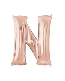 Mini Auto-Inflable Letra N Rosa Dorado ***OFERTA DTO NO ACUMULABLE