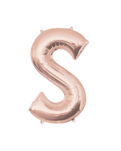 Mini Auto-Inflable Letra S Rosa Dorado ***OFERTA DTO NO ACUMULABLE