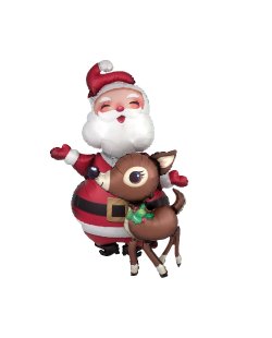 Awk Santa & Reindeer 78cm X 121cm