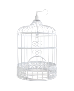 Deco. Jaula Blanco 20X31cm Metal ***OFERTA DTO NO ACUMULABLE