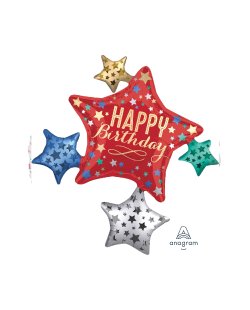 For Happy Birthday To You Satin Star Cluster 81cm w x 88cm h P40 