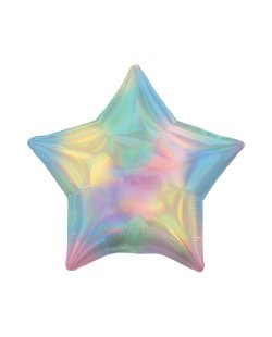 Globo estrella en colores pasteles iridiscente - metalizado 45cm