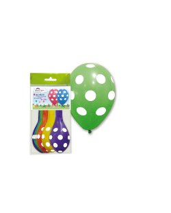5 GLOBOS LATEX SURTIDOS PUNTOS BLANCOS 30cm