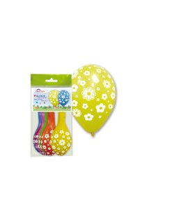 5 GLOBOS LATEX SURTIDOS FLORES BLANCAS 30cm