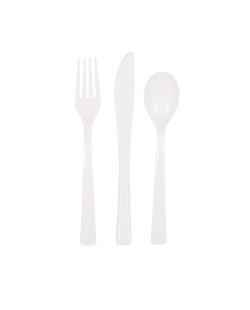 Cubiertos Plastico Blanco ***OFERTA DTO NO ACUMULABLE