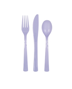 Cubiertos Plastico Lila ***OFERTA DTO NO ACUMULABLE