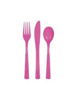 Cubiertos Plastico Fucsia ***OFERTA DTO NO ACUMULABLE