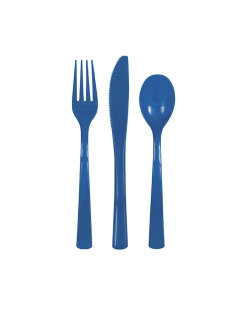 Cubiertos Plastico Azul Real ***OFERTA DTO NO ACUMULABLE