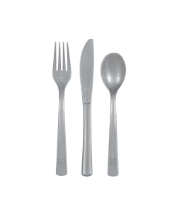 Cubiertos Plastico Plata ***OFERTA DTO NO ACUMULABLE