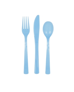 Cubiertos Plastico Azul Pastel ***OFERTA DTO NO ACUMULABLE