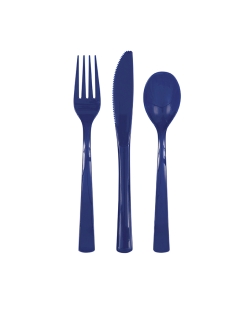 Cubiertos Plastico Azul Marino ***OFERTA DTO NO ACUMULABLE