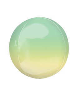 Globo esférico Orbz amarillo y verde - metalizado 40cm