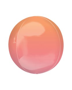 Globo esférico Orbz rojo y naranja - metalizado 40cm