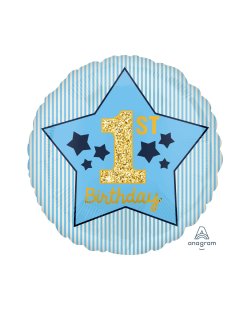 18/45cm 1St Bday Azul Y Oro