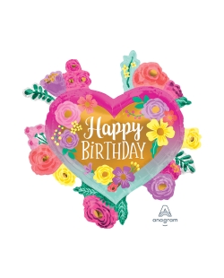 Forma Corazon Flores H.Bday 68X68cm