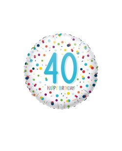 18/45cm Confeti 40 Happy Bday