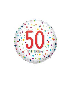 18/45cm Confeti 50 Happy Bday