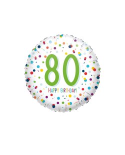 18/45cm Confeti 80 Happy Bday