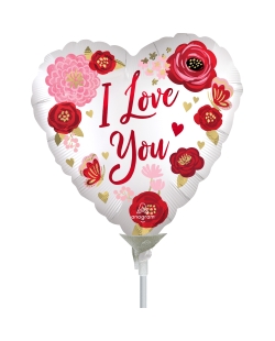 9/23cm MINI I LOVE YOU SATIN FLORES