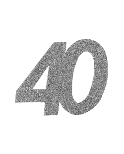 Deco. Mesa Plata Brillante Numero 40 6X6cm Carton ***OFERTA DTO NO ACUMULABLE