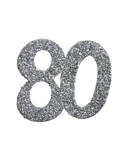 Deco. Mesa Plata Brillante Numero 80 6X6cm Carton ***OFERTA DTO NO ACUMULABLE