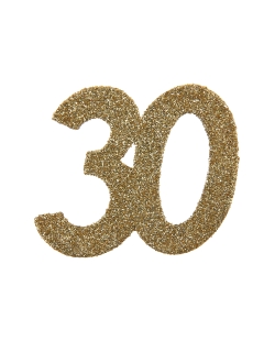 Deco. Mesa Oro Brillante Numero 30 6.5X7.5cm Carton ***OFERTA DTO NO ACUMULABLE